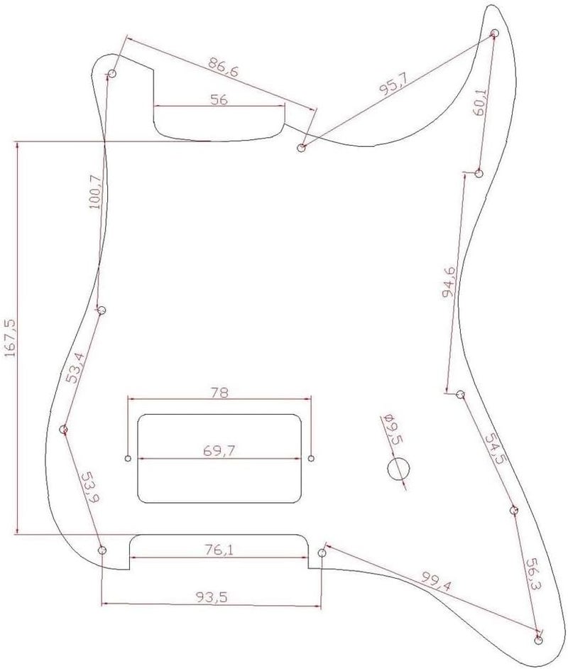 ROZILO 11 Hole ST/Strat Style One Humbucker Guitar Pickguard For USA/Mexico Fender Tom Delonge Strat Electric Guitar Aged White - Image 2